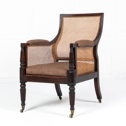 19th Century Regency English Mahogany Bergère Library Chair CH0624517