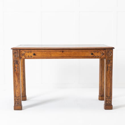 19th Century Regency Oak Gothic Desk with Leather Top DB0620950
