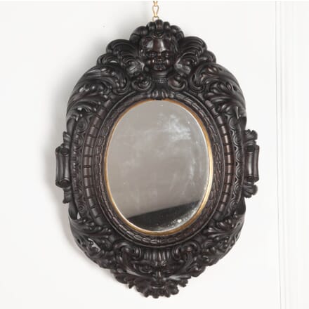 19th Century Renaissance Style Carved Oval Mirror MI8532870