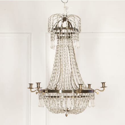 19th Century Swedish Brass and Glass Chandelier LC0126600