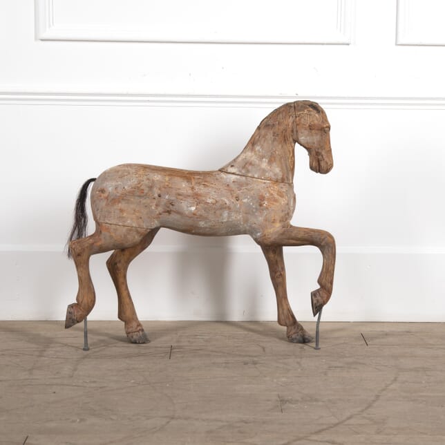 19th Century Swedish Carved Wooden Horse