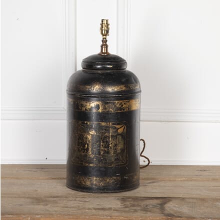 19th Century Toleware Tea Tin Lamp LT9022269
