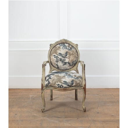 19th Century Upholstered English Medallion Armchair CH5934229