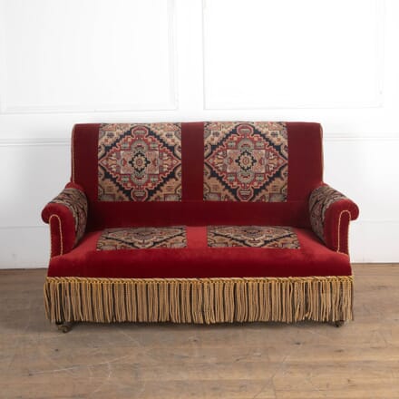 19th Century Victorian Red Velvet Carpet Sofa SB6931121