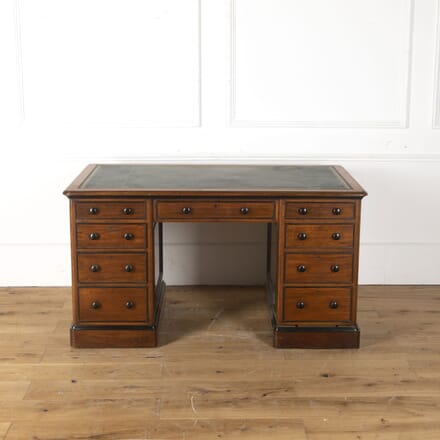 19th Century Walnut and Ebonised Pedestal Desk DB104417