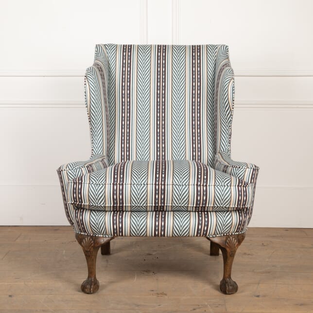 19th Century Walnut Ball and Claw Wing Chair CH1827911