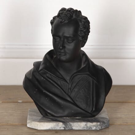 19th Century Wedgwood Basalt Bust of Lord Byron on Marble Base DA8826470
