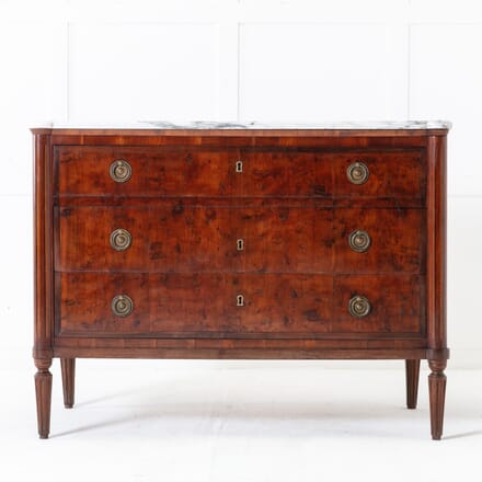 19th Century Yew Secretaire Commode with Marble Top CC0619525