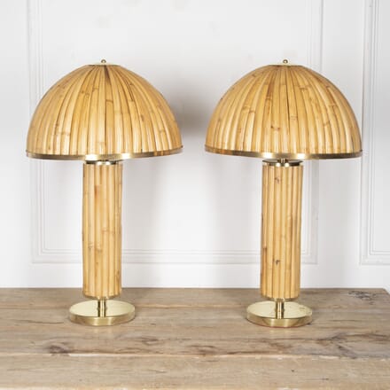 Pair of Large Bamboo Table Lamps DA4625479