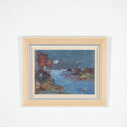 20th Century Abstract Landscape in Blue WD3034065