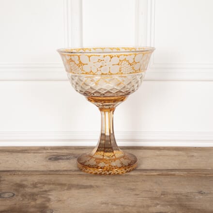 20th Century Bavarian Amber Cut Glass Fruit Bowl DA8029490