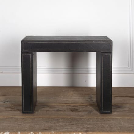 20th Century Black Leather Adnet Style End Table CT1532454