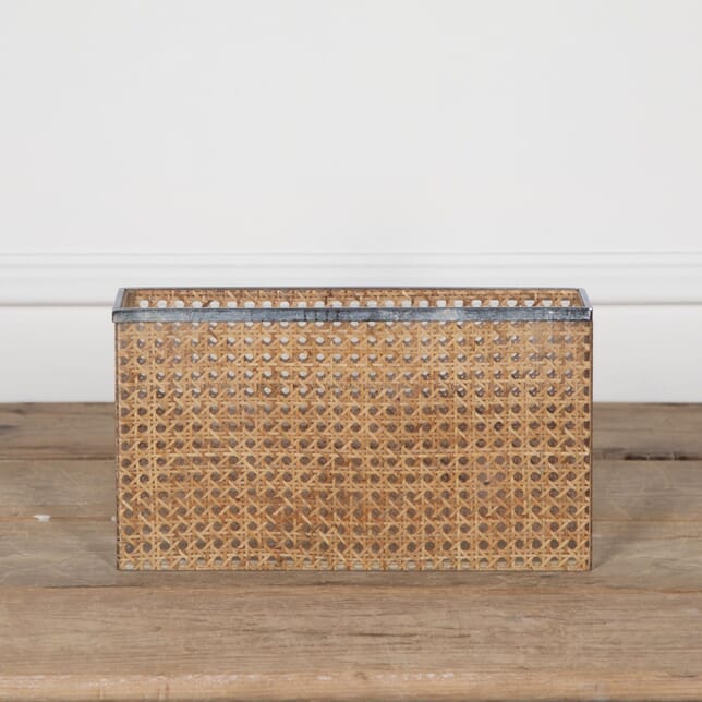 20th Century Christian Dior Home Lucite and Cane Rectangular Wastepaper Basket DA2931325