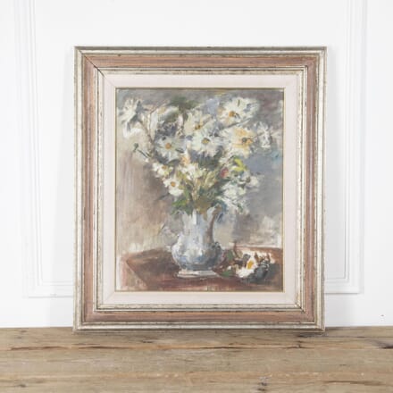 20th Century Daisies in a Vase by Ezio Pastorio Italian Oil on Canvas WD2831997