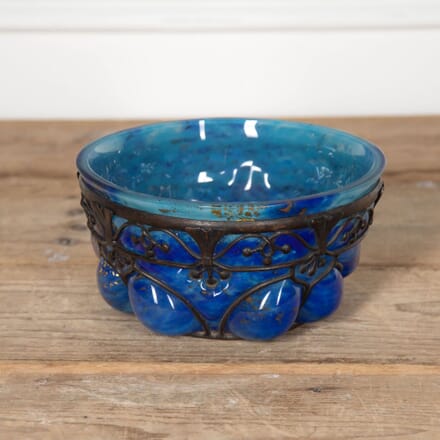 20th Century Daum Blue Glass Bowl DA4832117