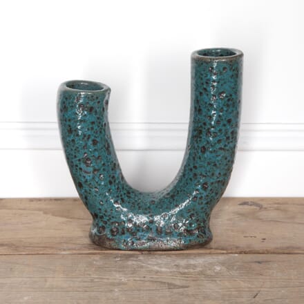 20th Century Double Spouted Green Ceramic Vase by Accolay DA2931712