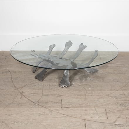 20th Century Brutalist Coffee Table in Metal and Glass CT3028976