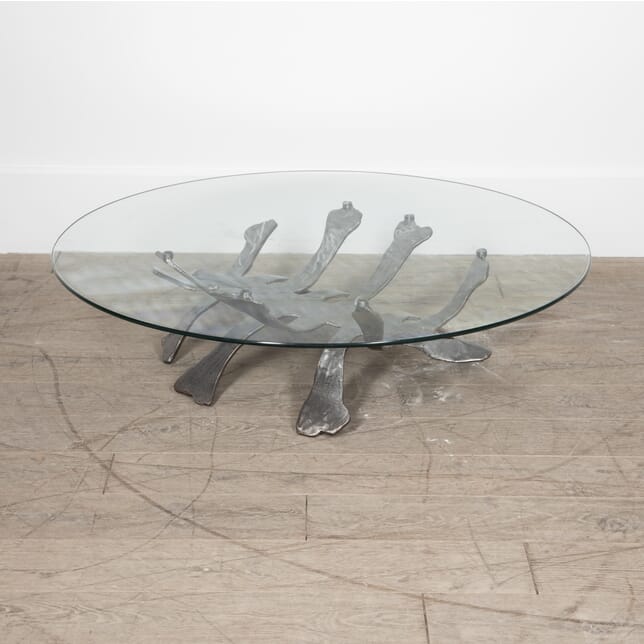 20th Century Brutalist Coffee Table in Metal and Glass CT3028976