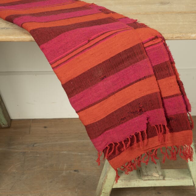 20th Century Embroidered Wool Striped Blanket RT3728517
