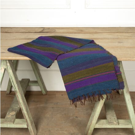 20th Century Embroidered Wool Striped Blanket RT3728516
