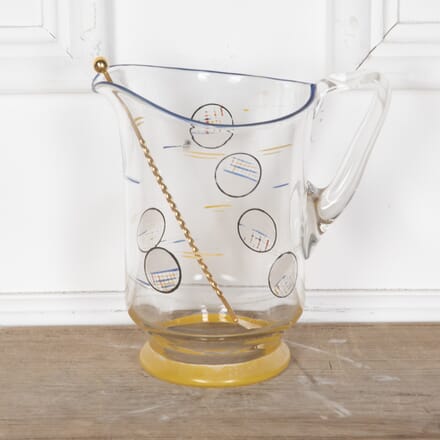 20th Century Enamelled Glass Cocktail Jug and Spoon DA5828031