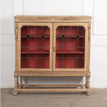 20th Century English Stripped Oak Glazed Bookcase BK8827373