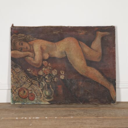 20th Century 'Female Nude With Flowers' Painting WD1530006