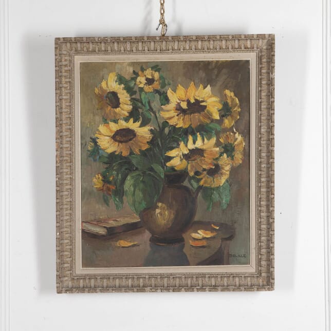 20th Century Framed Still Life Painting of Sunflowers WD1529983