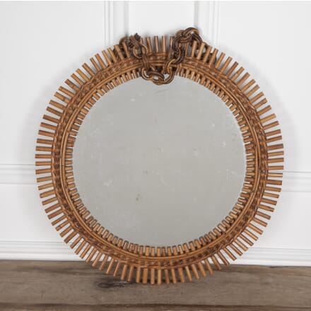 20th Century French Bamboo Sunburst Mirror MI3628892