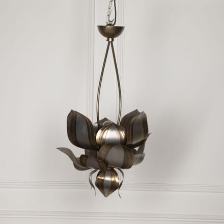 20th Century French Brass and Nickel Chandelier LC4031597