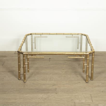 20th Century French Brass Faux Bamboo Coffee Table CT4529627