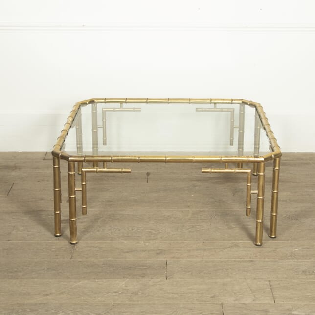 20th Century French Brass Faux Bamboo Coffee Table CT4529627