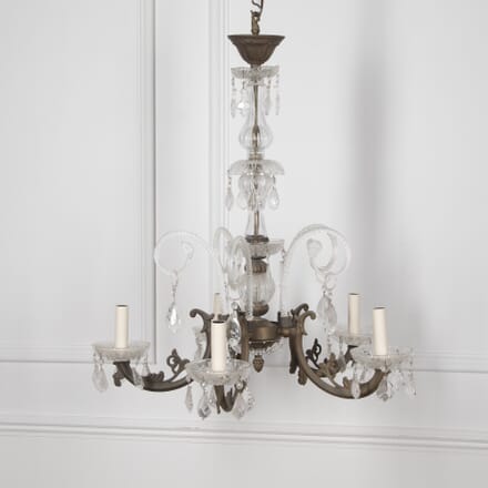 20th Century French Crystal and Bronze Chandelier LC4528917