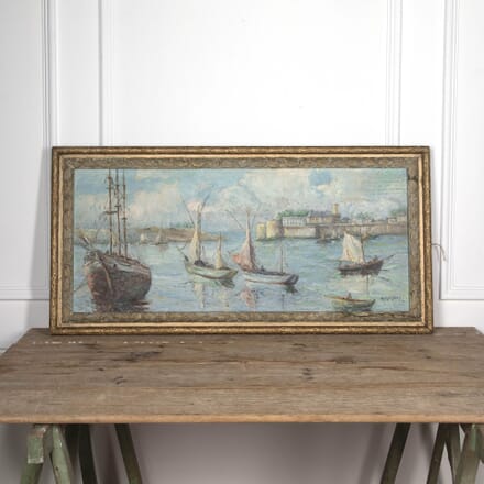 20th Century French Fishing Port Painting WD1529976