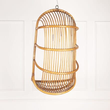 20th Century French Wicker and Cane Hanging Chair CH3733136