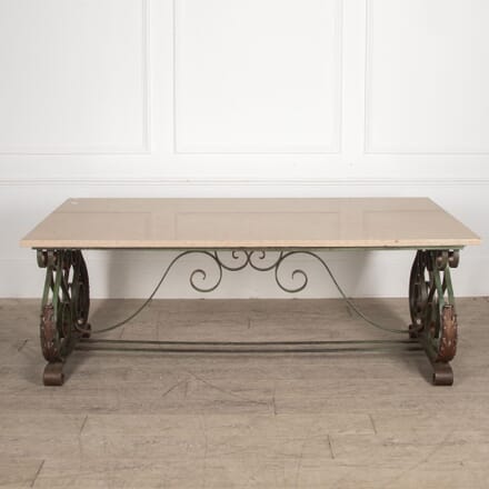 20th Century French Wrought Iron Marble Top Table GA5230705