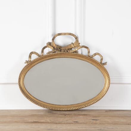 20th Century Gilt Oval Crested Wall Mirror MI8028044