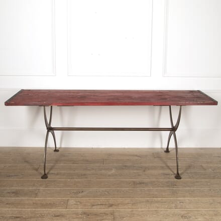 Welsh 20th Century Industrial Iron and Wood Table TA4416755
