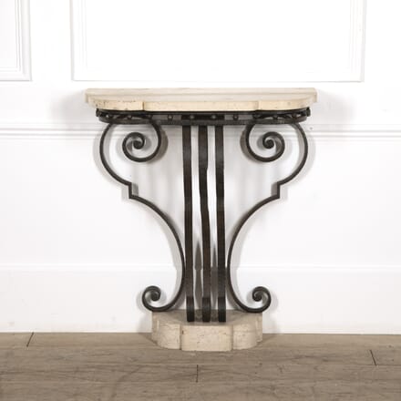 20th Century Iron and Marble Console Table CO9921569