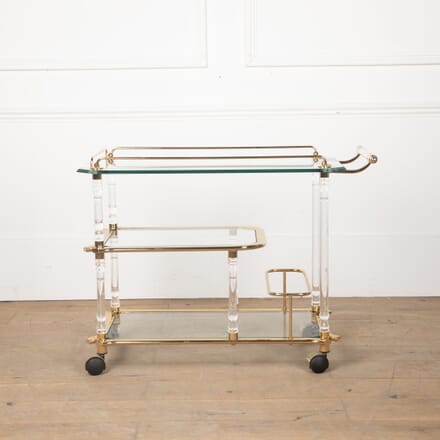 20th Century Italian Gold Plated and Lucite Cocktail Trolley TS5828007