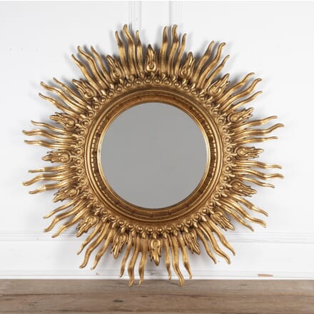 20th Century Large Giltwood Sun Mirror by Francisco Hurtado MI3432321