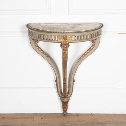 20th Century Louis XVI Style Demi Lune Painted Console Table CO8532304