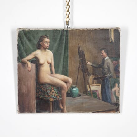 20th Century Nude and Self Portrait of the Artist WD1528757