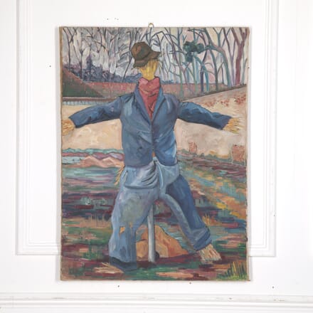 20th Century Oil on Canvas Painting of a Scarecrow WD6422822