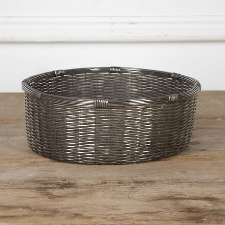 20th Century Round Silver Plate Woven Bread Basket DA1525497