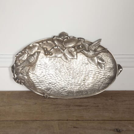 20th Century Silver Plate Tray Decorated with Birds DA1529937