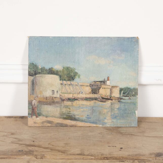 20th Century Small Painting of Concarneau Fishing Port, Brittany WD1531196