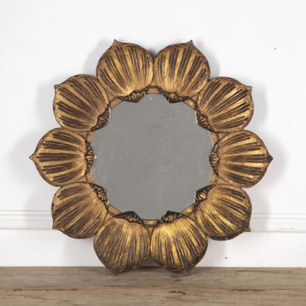20th Century Spanish Giltwood Sunflower Mirror MI1530035