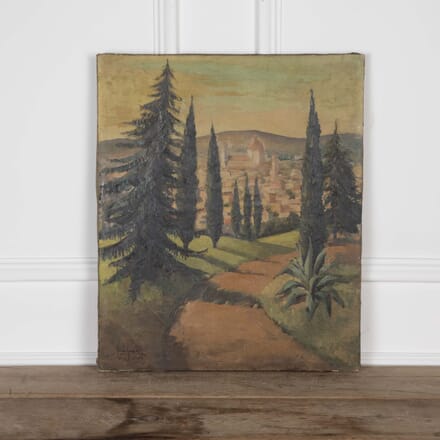 20th Century Unframed Oil on Canvas Painting of Florence WD8027087
