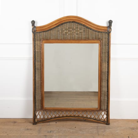 20th Century Woven Extra Large Rattan and Bamboo Wall Mirror MI5927398